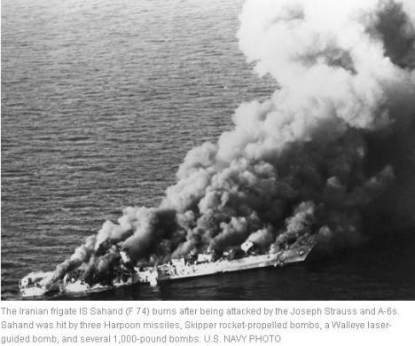 Kapal Perang Iran Sahand Dihancurkan AS