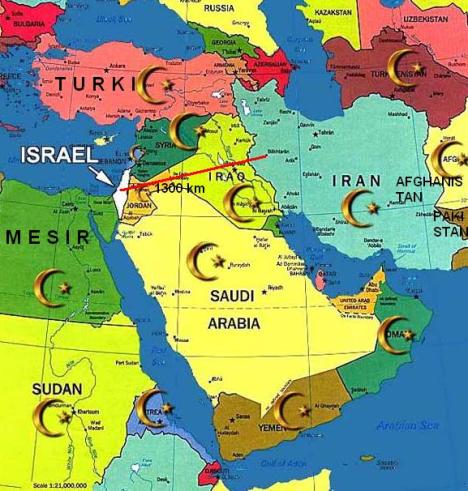 Peta Iran Israel