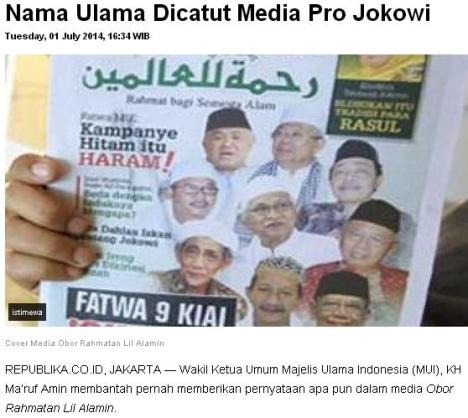 Tabloid Jokowi Catut 3 Nama Kiai....