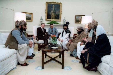 Reagan Meets Afghanistan Fighters at Whitehouse